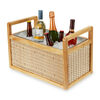 Twine Rattan and Wood Cooling Basket Beverage Cooling Ice Bucket