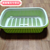 Chaosihui three-layer solid color drain basket with lid, fruit basket, sink, kitchen artifact, chopsticks, dishes, cupboard, multi-functional storage box, large solid color, deep sea blue, with lid