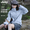 JEEP SPIRIT Jeep jacket for men and women, three-in-one couple model, detachable hooded mountaineering couple functional jacket, coat top, moonlight blue three-in-one detachable liner L (recommended 105-119 pounds)