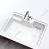 Japan imported large single sink HS800 above and below counter basin kitchen artificial marble color mute beige