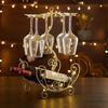 Creative red wine rack, household wine bottle rack, upside-down red wine glass rack, European-style wine cabinet ornaments, wine rack, flower boat wine rack - Tuhao Gold (40 high without cup)