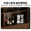 Huanghai Furniture new Chinese style solid wood sideboard tea cabinet wine cabinet multi-functional all-in-one wall storage cupboard home kitchen sideboard metal handle + solid wood cabinet leg length 137CM