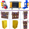 Conical rag bag hotel linen cart cloth work cart Oxford linen room service cart storage assortment 5 pocket cleaning cart cloth bag