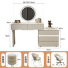 Xunhuai Dressing Table Solid Wood Italian Minimalist One-Drawer Cabinet Feel Bedroom Simple Modern 2025 New Storage Dressing Table White Slate Board 80cm+Three Drawer Cabinets+Round Mirror+Qianxun Chair Promotion