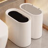 Sha Aijie trash can household living room slotted garbage storage bucket toilet bedroom large paper basket light luxury sanitary tube new style direct-throw lidless slotted trash can simple white