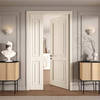 Ji Litian double door, bedroom door, interior door, room door, study room double door, one large, one small, French double entrance door, plus glass version/set