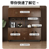 Huanghai Furniture new Chinese style solid wood sideboard tea cabinet wine cabinet multi-functional all-in-one wall storage cupboard home kitchen sideboard metal handle + solid wood cabinet leg length 137CM