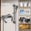 Hengjie (HEGII) household all-copper shower set faucet bathroom toilet hot and cold bath shower triple mixing valve gun gray lifting style fine copper faucet + square flower