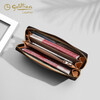 Goldlion Wallet Women's 2025 New Clutch Printed Long Zipper Multifunctional Coin Purse Women's Wallet Clutch Dark Brown