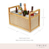 Twine Rattan and Wood Cooling Basket Beverage Cooling Ice Bucket
