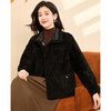 Kebei's double-sided Xiaoxiangfeng woolen coat for women winter new style plus velvet thickened plush short top black M