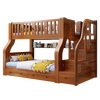 Rongjiang package installation walnut bunk bed pure solid wood high and low bunk bed adult bed double-decker children's bunk bed ladder type upper bunk width 160* bottom bunk width 180