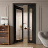 Ji Litian double door, bedroom door, interior door, room door, study room double door, one large, one small, French double entrance door, plus glass version/set