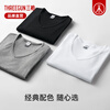 Sangun 2-pack men's T-shirt pure cotton thin short-sleeved white breathable bottoming shirt V-neck ribbed old man's sweatshirt V-neck T-shirt gray + gray XL (175)
