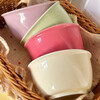 Macaron color ceramic bowl cream color high value household underglaze color tableware ins new rice bowl dessert bowl warm style for a family of four four bowls