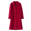 Austrian Double-sided Wool Coat Women's Premium Full Wool Woolen Coat YX21038 Red L