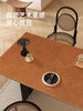 Hua Qianjiao cowhide tablecloth, light luxury and high-end dining table mat, no-wash, oil-proof, waterproof, anti-scalding coffee table table protection mat, sideboard, ocher brown 60*60cm