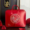 Miaopule high-end wedding four-piece set of packaging bags, wedding dowry, red wedding quilt, cotton quilt storage bag, Dragon and Phoenix Chengxiang (double handles, hand embroidery), extra large size 60*50*35 (8-12 catties quilt)