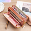 Henglan 2025 Wallet Women's Mom Bag Groceries Ladies Clutch Multi Card Slot Card Holder Double Pull 306 Double Zipper Coffee Color