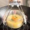 Half-life glass stew pot, steamed egg bowl, steamed egg custard special bowl, steam bowl, glass bowl, steam cup, bird's nest water-proof stew pot, steamed egg cup, pink binaural glass stew pot with scale 450ml
