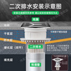 Weixing PVC50 pipe secondary drainage concealed floor drain thickened simple second row dry slurry layer waterproof second row straight pipe fittings pre-embedded genuine