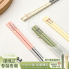 WORTHBUY portable tableware 316 stainless steel non-slip antibacterial chopsticks for one person office worker travel chopsticks personal special chopsticks antibacterial 316 dada lion yellow single pack + box