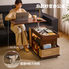 Ruifan solid wood movable coffee table, sofa, side table, liftable side cabinet, small apartment side table, living room, multi-functional trolley