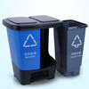 Customized trash cans for hospital waste classification, dry and wet separation, household large foot pedal with cover, 22 liters coffee black classification double buckets for wet and dry waste