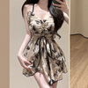 Fu Jian Retro Fairy Style Swimsuit One-piece Skirt Style Conservative Covering Belly Muscles and Slimming Suspenders Advanced Hot Spring Swimwear Gathered New Chinese Style Butterfly Print Recommended 80-120 Jin