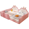 Stupid Xiaolong children's cloud parent-child bed, mother-in-law, second-child family splicing bed, girl princess bed, double bed, family of four, 1.2+1.2 combination bed with 23CM cashmere latex mattress