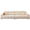 Dudumeijia cream chenille small apartment living room fabric sofa modern simple straight row Lawrence sofa MKS901#