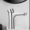 Pupan 304 stainless steel faucet heightened single cold basin household bathroom hand wash basin hot and cold basin faucet hot and cold style Yahei flat faucet +80cm
