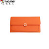 Woodpecker (TUCANO) new 2025 niche design genuine leather long wallet women's fashion clutch large capacity wallet for mobile phone orange (first layer of cowhide inside and outside)