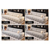 Dudumeijia cream chenille small apartment living room fabric sofa modern simple straight row Lawrence sofa MKS901#