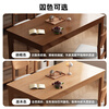 Shanglin Spring Dining Table Simple All Solid Wood Home Dining Table and Chair Combination Small Apartment Square Table Wall Table Restaurant Furniture Log Color-Solid Wood Soft Chair 1.2m One Table and Four Chairs