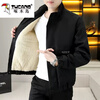 Woodpecker jacket men's autumn and winter 2025 velvet thickening trendy handsome casual versatile jacket tops young men's clothing K108/velvet/beige L