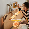 Genji Wood Language Children's Bed Boy Girl Bear Night Light Single Bed Solid Wood Bedside Storage Bed Cartoon Bed 1.5*2 Single Bed