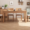 Shanglin Spring Dining Table Simple All Solid Wood Home Dining Table and Chair Combination Small Apartment Square Table Wall Table Restaurant Furniture Log Color-Solid Wood Soft Chair 1.2m One Table and Four Chairs