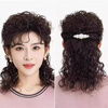 Guan Xiangniao wig covers the white hair on the top of the head, wool curly wig, can be coiled, wig curling piece, light and breathable, extra length 35 cm - brown black