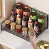 All for the kitchen spice rack countertop multifunctional household spice rack salt seasoning box jar multi-layer storage shelf elegant black two-layer large size shipped in one