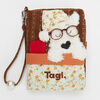 Tagi.<Haha>Puppy Passport Holder Good Night Cute Card Holder ID Bag Portable Christmas Gift-Citrus Chocolate