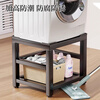 Wooden grid small washing machine base bathroom small heightening rack underwear mini rack floor pad height shelf black rack + blackboard double layer model
