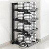 Multi-layer home kitchen kitchen shelf multi-layer household multi-functional cabinet under sink pot stove layered pot rack storage adjustable gun gray layer distance can be adjusted 3 layers