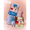 Tagi.<Haha>Puppy Passport Holder Good Night Cute Card Holder ID Bag Portable Christmas Gift-Citrus Chocolate