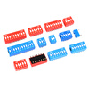 Zejie DIP switch flat dial direct plug DS-1P2P3P4P5P6P7P8P10P12 bits 2.54mm red blue dial red 2 bits (5 pieces)