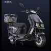 The new G9 electric motorcycle with two wheels, brand new lithium battery long-distance running king, takeaway high-speed hill climbing battery car promotion, bright black - high-end version + bumper tail box, 72V 35A 6 batteries