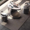 Hallodon balcony tea table tea table kettle integrated table slate tea table movable light luxury tea table tea table and chair combination multi-functional slate small tea table single table + 2 chairs