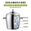 Yaofeng thickened stainless steel ice bucket double-layer champagne bucket red wine iced beer ice bucket KTV bar utensils ice wine bucket stainless steel long ice spoon