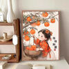 Kecss Shishi Ruyi cross stitch 2025 new line embroidery living room self-embroidery handmade vertical version porch embroidery gift full embroidery cotton thread 40*50CM medium grid 3-strand thread embroidery