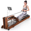 Yingerjian rowing machine smart home gym trainer aerobic exercise installation-free foldable air pressure folding + pull handle-cherry wood-brown